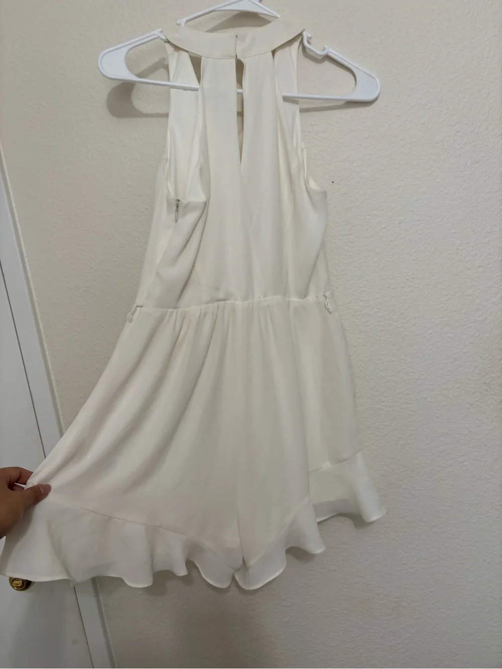 Express Cream Ruffle-Front Mini Dress - Picture 5 of 7